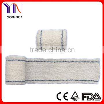 pure cotton crepe bandage with blue lines CE FDA Certificated Manufacturer