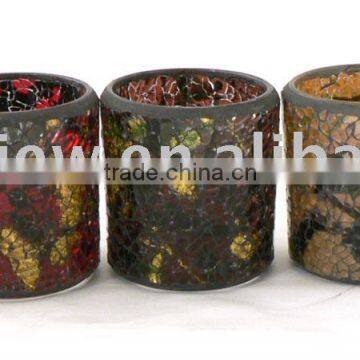 five colors mosaic glass tealight holder