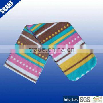 Custom colorful pattern printed brand logo fleece scarf