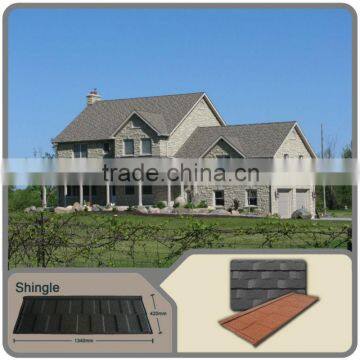 2015 High quality stone coated metal roofing shingle / low price light weight / colorul stone coated steel roof tiles on sale