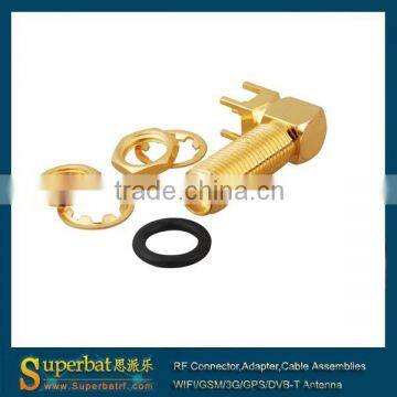 waterproof sma connectors female angled PCB mount type