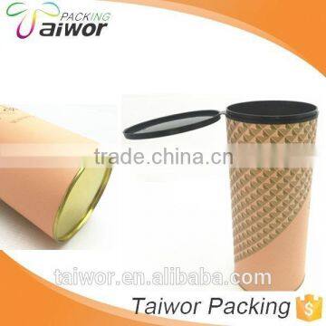 Guangzhou beautiful luxury round tin bottom coffee box with factory price