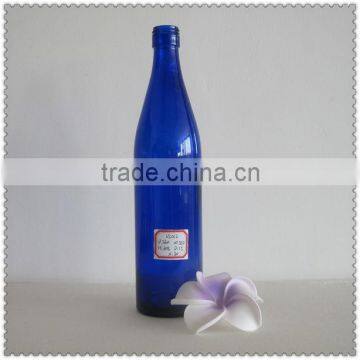 750ML BLUE LIQUOR GLASS BOTTLE