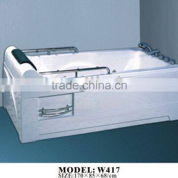 Rectangle ABS massage whirlpool bathtub for one person (W417)