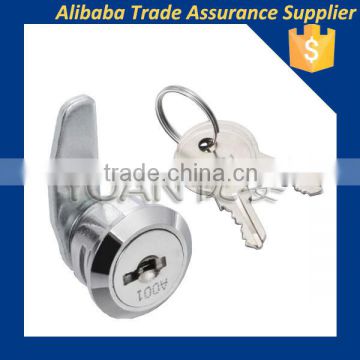 Bright chrome tubular safety cam lock