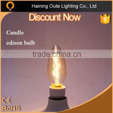 Candle Z filament style e27 light with edison bulb