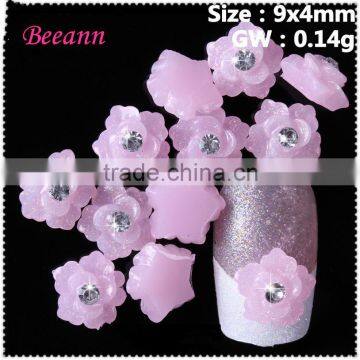 2016 cheapest colorful 3d candy color acrylic Flowers shiny rhinestone 3d nail decoration