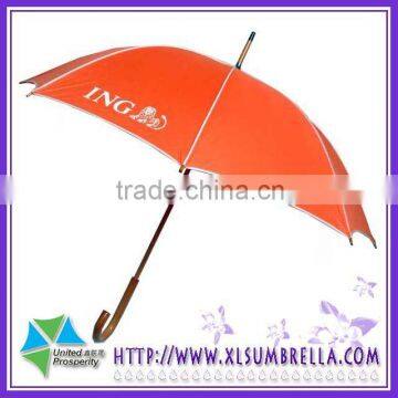 23"straight umbrella with black metal shaft