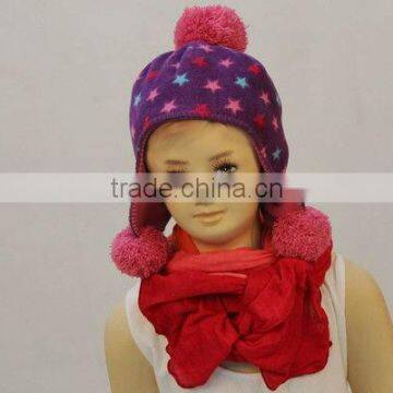 H001 purple cotton hat with sweet splode for children