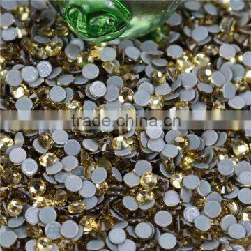 12 cuts flat glue high quality ss10 lt topaz color hot fix strass rhinestone