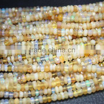 Natural Multi Ethiopian Opal Faceted Rondell