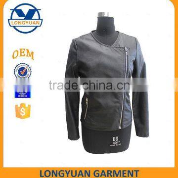 Low Price Breathable Outdoor casual woman PU Leather Jacket