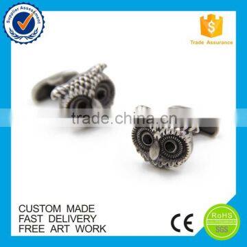 Promotional Metal Gold New Design 3D Owls Fashionable Suit Shirt Cufflinks photo-3