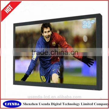 26inch ultra slim inch lcd tv, professional cctv monitor with VGA/DVI/HDMI/USB input