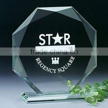 crystal glass Trophy awad with custom pattern