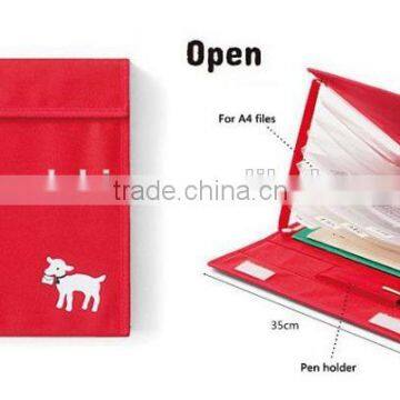 polyester A4 documents file holder for with stand bar