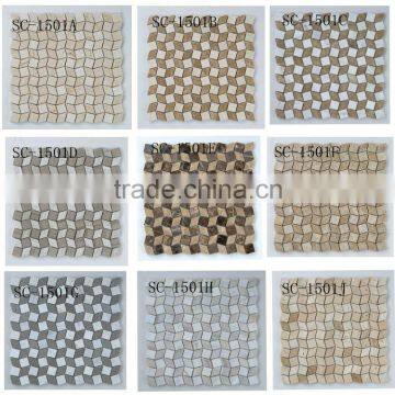 2016 hot sale cheap beige marble mosaic tile