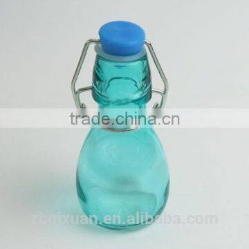 80ml Hot Colorful Glass Spice Bottle with Stainless Steel Clip Lid