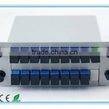 Cheap inserted type SC UPC 1*16 fiber optical splitter, FTTH 1*16 SC UPC plc optic fiber splitter