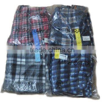 Wholesale OEM Elastic Drawstring Waist printed Plaid fleece Pajama Pants