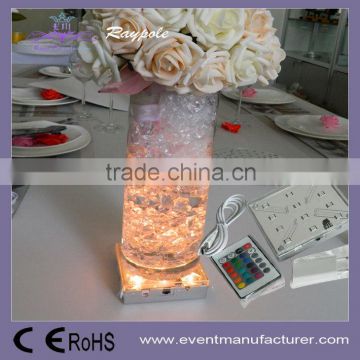 10cm RGB batter powered LED cenetrpiece light base for wedding table decoration