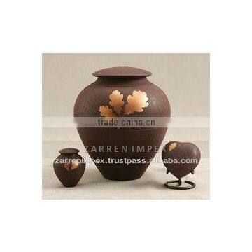 Aspen Oak 10" Brass Cremation Urn
