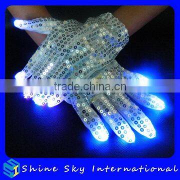 Dancing Party 7 Mode Flashing Glow Gloves LED Rave Light Finger Lighting Mitt