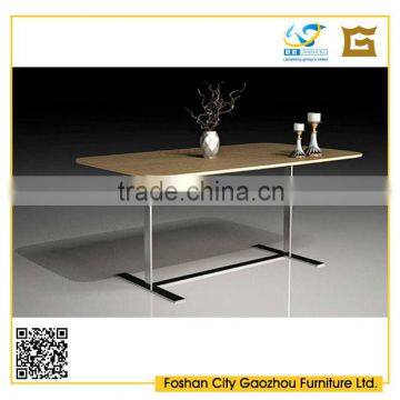 rectangle wooden top metal frame simple design dining table