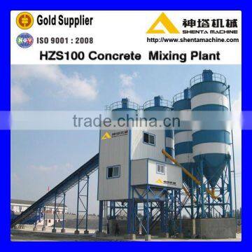 High efficiency low power consumption HZS series concrete mixing plant