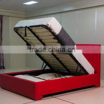 Modern Style Red PU PVC Lift Storage Bed #1512 photo-2