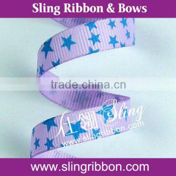 3/8" Stars Pattern Grosgrain Ribbon