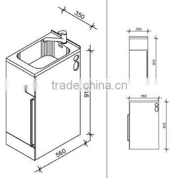 Australia New Zealand Hot Sale Commercial Stainless Steel Laundry Tub Cabinet GR-X3556 photo-2