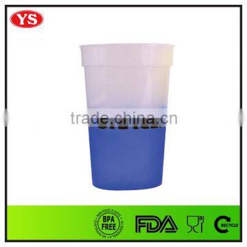 single wall reusable 16 oz cold change color plastic cup