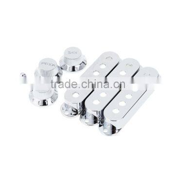 Guitar Pickup Covers Volume/Tone Control Knobs Switch Tip Chrome-Plated for Stratocaster Strat photo-6