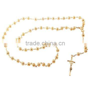 Fashion stainless steel main material gold rosary necklace