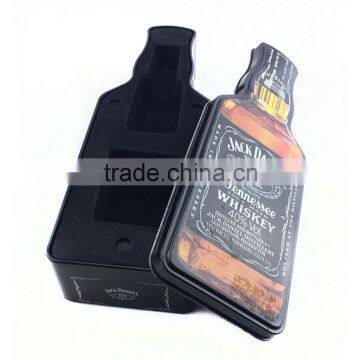 High Quality Bottle Shaped Metal Irregular Wine Tin Box