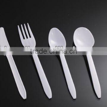 disposable plastic spoon and fork