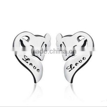 925 sterling silver fashion fox animal shape trendy latest earring design