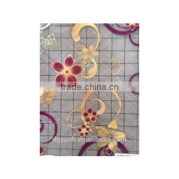 Newest transparent crystal all-in one tablecloth with floral pattern and straight/wave edge