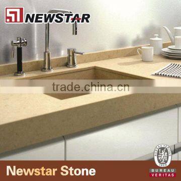 Newstar yellow quartz artificial stone countertop