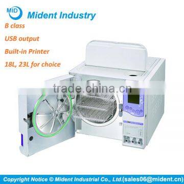 European B class USB Output Dental Autoclave Price, Steam Dental Autoclave with Built-in Printer