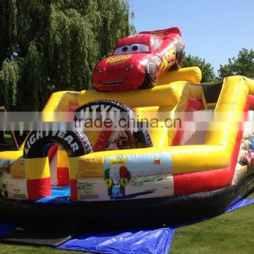 Jumpfun inflatable slide with car,mini inflatable fun city,china inflatable