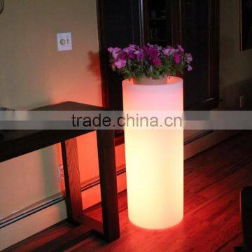 Plastic white PE illuminated outdoor furniture / illuminated led flower pot / glowing led ice bucket