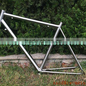 OEM titanium road bike frame 700c road racing bicycle frame with handing brush finished customed Ti road bicycle frame