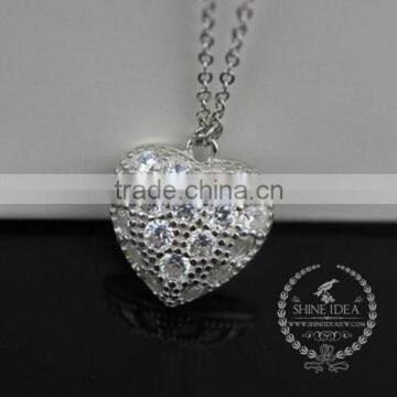 925 sterling silver lover's heart creative pendant necklace fashion women necklace jewelry 6360470