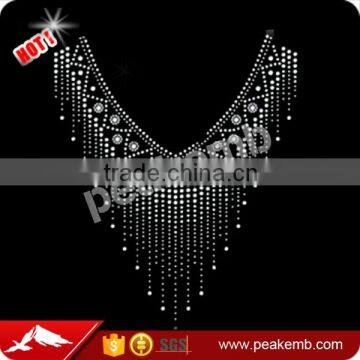 Beautiful necklace rhinestone designs wholesale for t-shirt