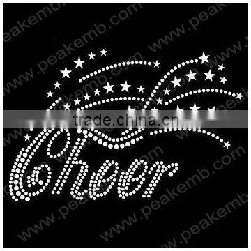 Beautiful cheer rhinestone applique design for t-shirt