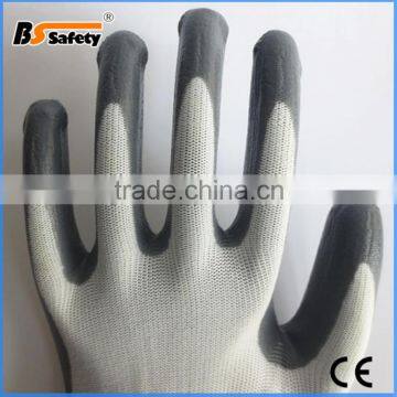 BSSAFETY Cheap Gray Nitrile Coated Gloves With Polyester Liner photo-5