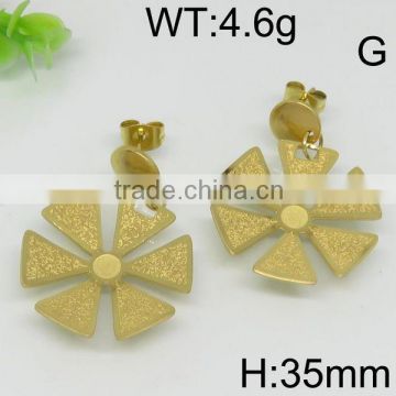 Powell Wholesale Gold new model stud earring in Flower Shape