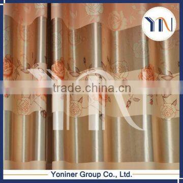 cheap curtain fabric transfer printed Strip shiny window curtain treatment